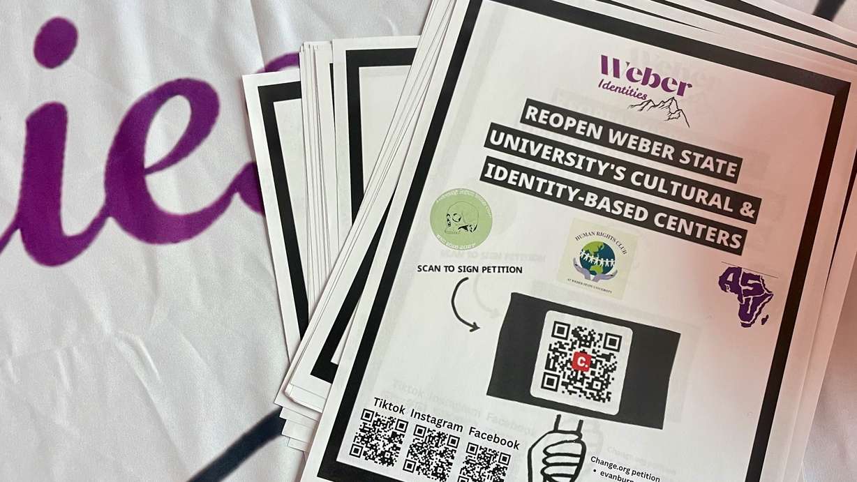 Three Weber State students are pressing to resurrect the cultural centers geared to Latino, Black and other students after their elimination in the wake of HB261. Fliers promoting the effort at the Ogden school are pictured on Oct. 27.