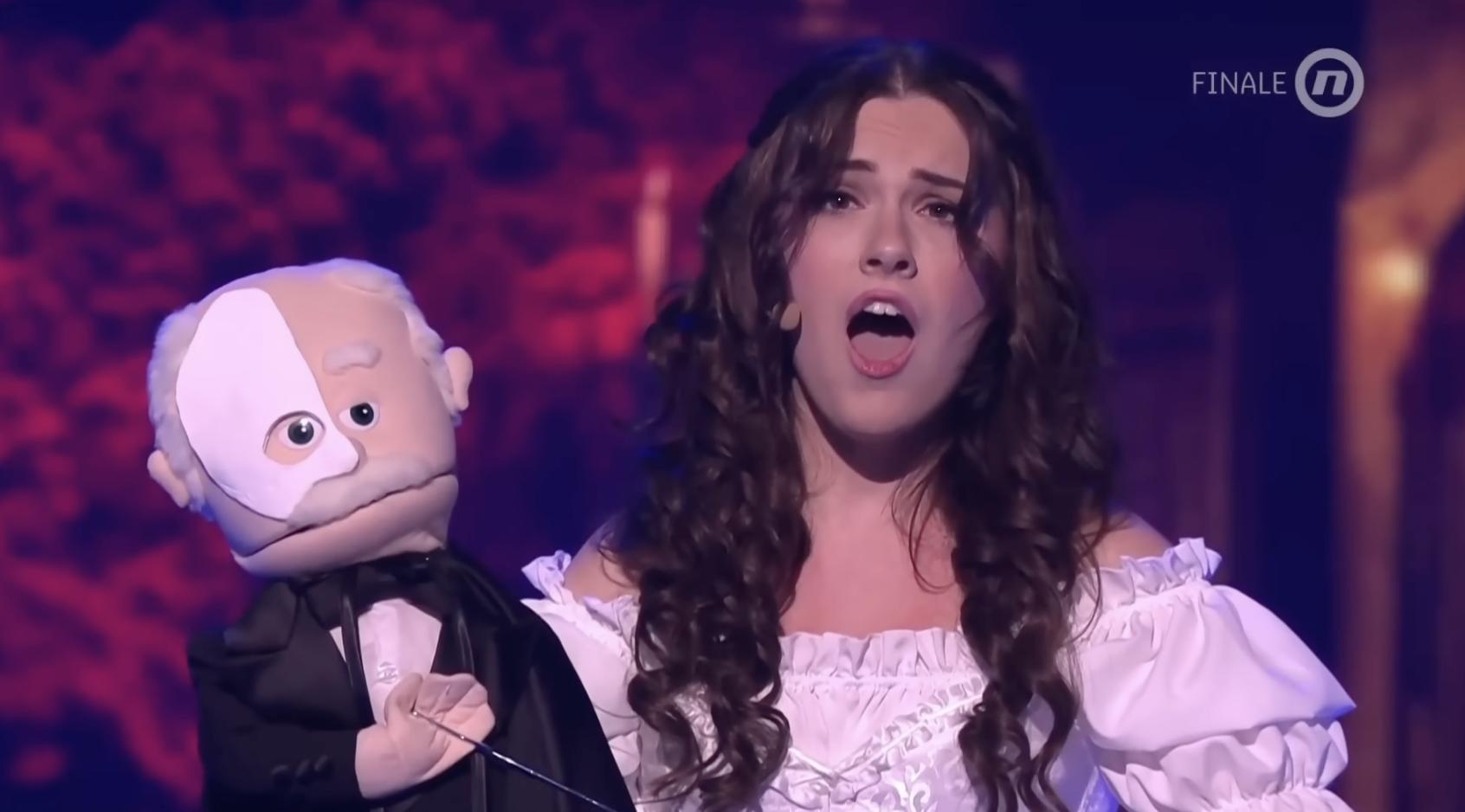 Have You Seen This? Woman and puppet perform Phantom of the Opera