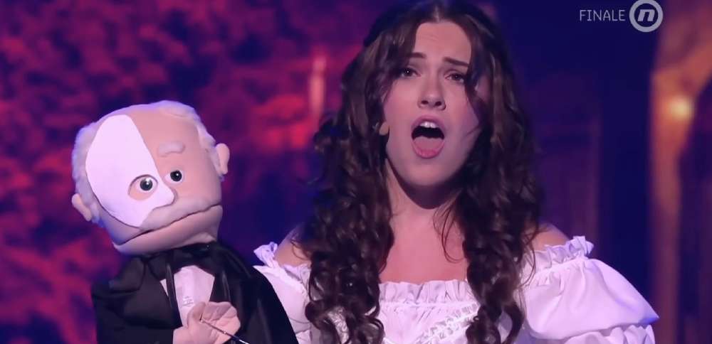 Have You Seen This? Woman and puppet perform Phantom of the Opera