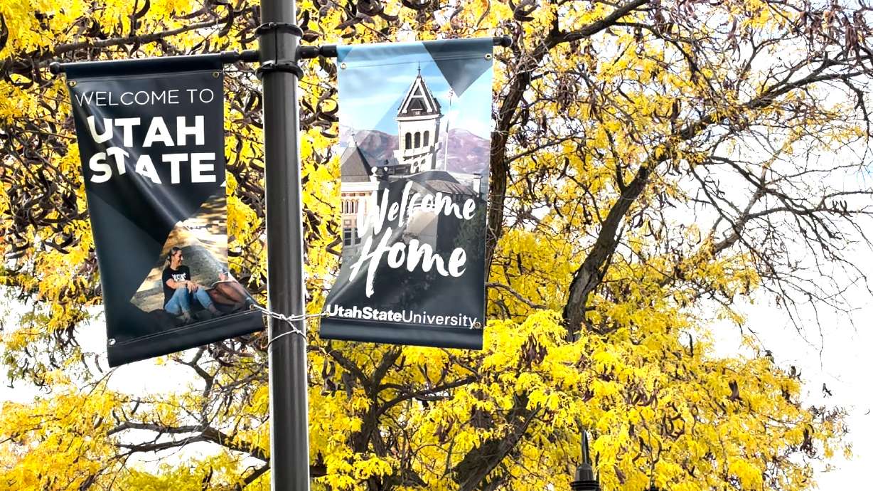 Fall campus at Utah State University in Logan. USU set a record for fall 2026 semester enrollment, with an 8% increase over fall 2025, thanks in part to concurrent enrollment and the university's statewide and online options.