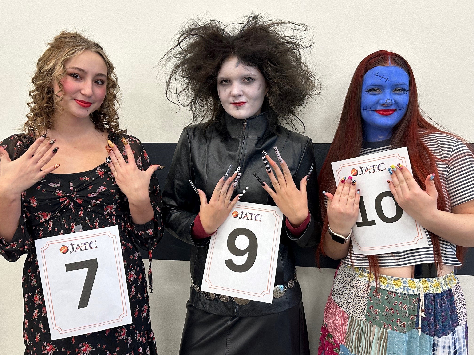 High School students in the Hair and Nail program at Jordan Academy for Technology and Careers in Riverton compete in the Halloween fantasy competition.