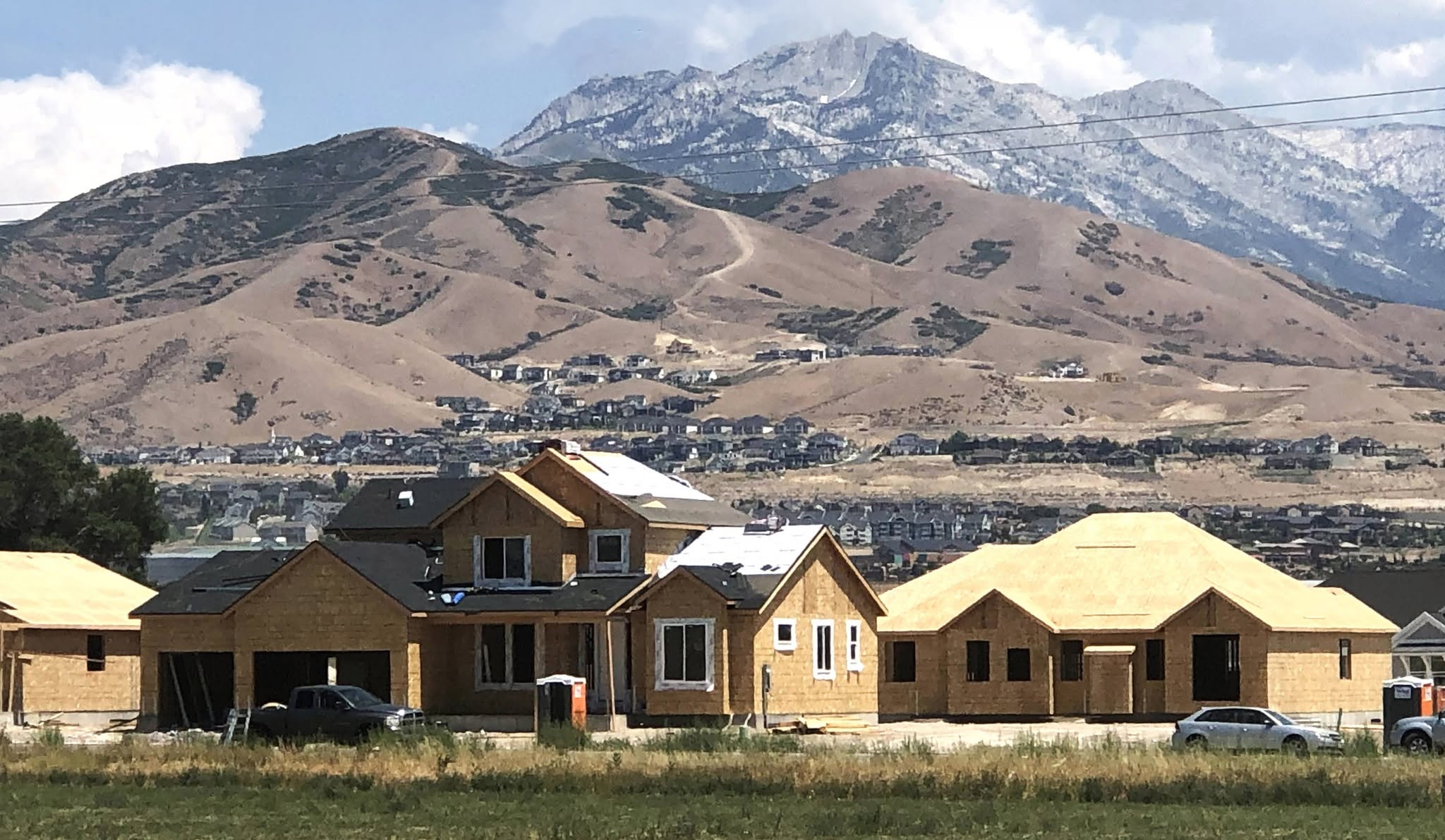 New homes under construction near Lehi.