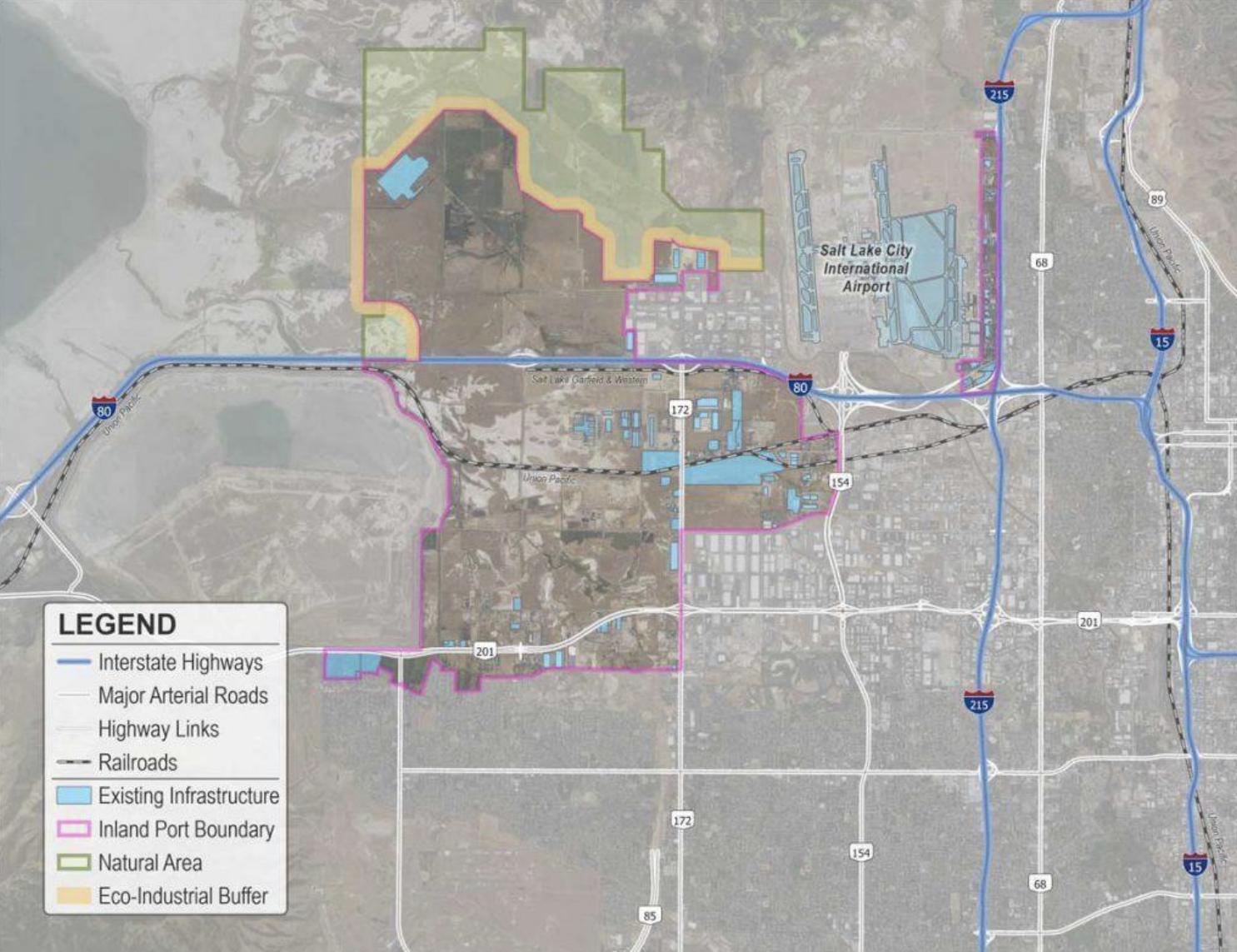 A map shows the project are of PortSLC, formerly known as the northwest quadrant.