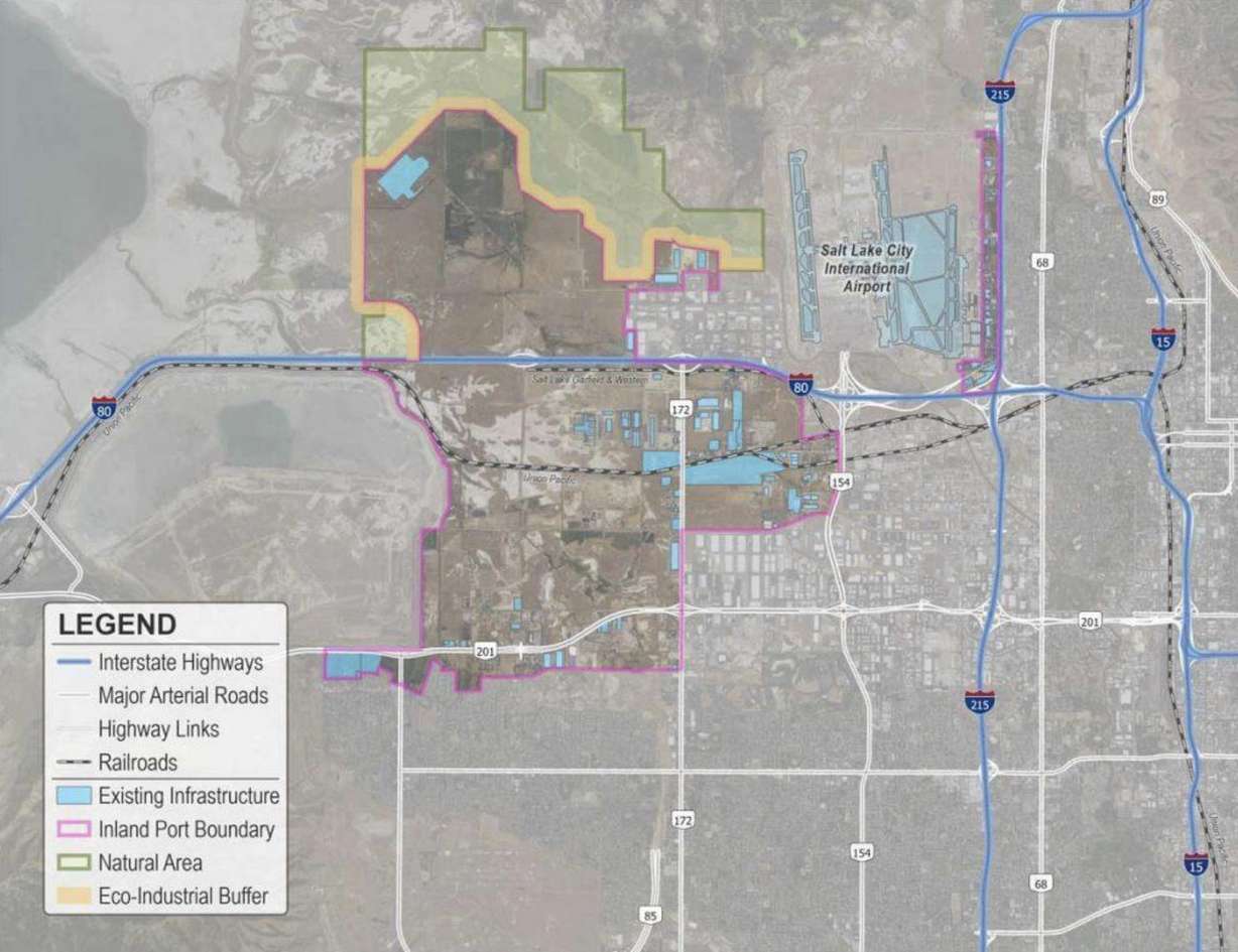 A map shows the project are of PortSLC, formerly known as the northwest quadrant.