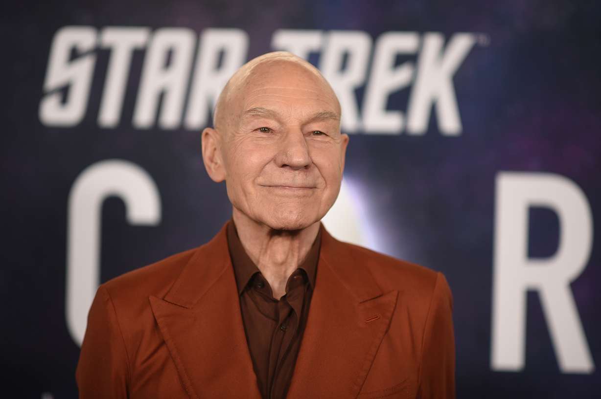 Patrick Stewart arrives at the premiere of the third and final season of "Star Trek: Picard" on Feb. 9, 2023, in Los Angeles. Stewart died on Wednesday at the age of 86.