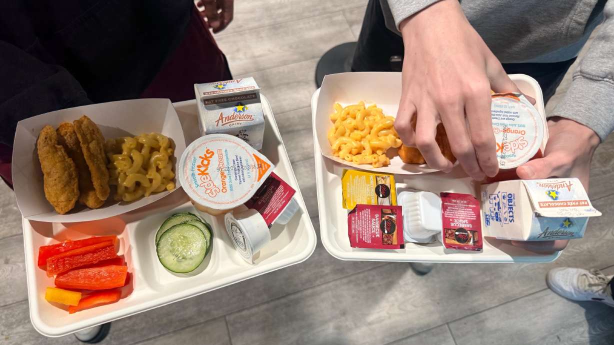 Food prepared for students in the cafeteria at Layton Christian Academy. For the first time in Layton Christian Academy's history, the private school has adopted a new policy making it possible to feed its low income students for free or at a reduced price.
