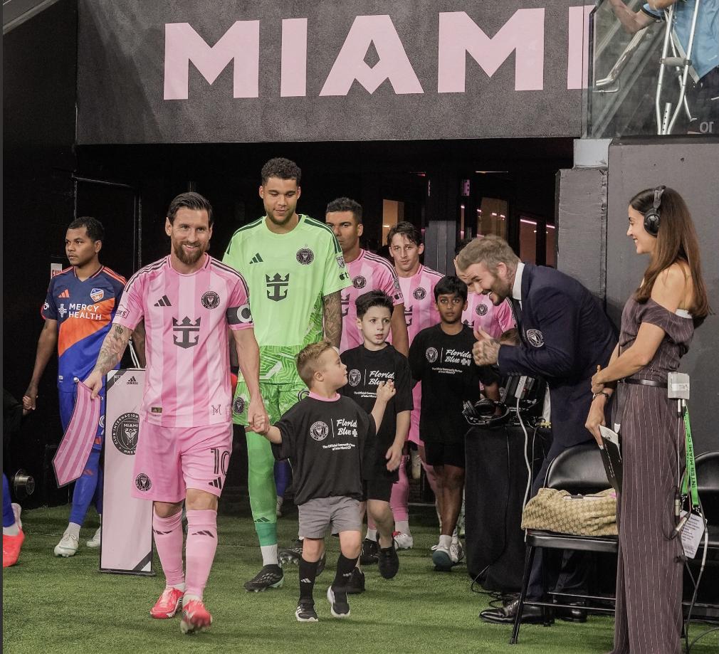 Huddy Droubay is a 5-year-old with Down syndrome from Syracuse who was invited to an Inter Miami Wednesday game where he got to walk Lionel Messi onto the field.