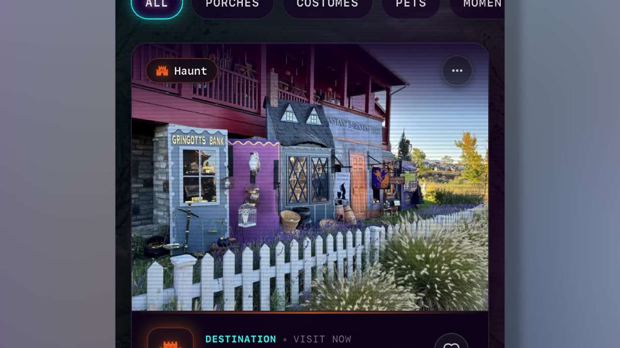 A new interactive Halloween map and app for those in the Daybreak community is pictured on Friday. Families can now use the app and map to find the best displays and plan trick-or-treating routes.