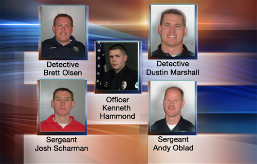 Police officers first on the scene.