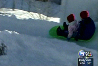 Family creates backyard ice luge