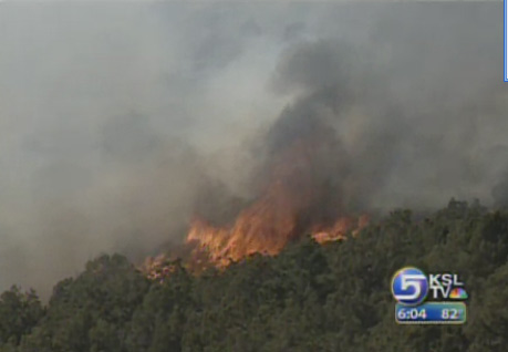 Wildfire Burning in Sanpete County Human Caused