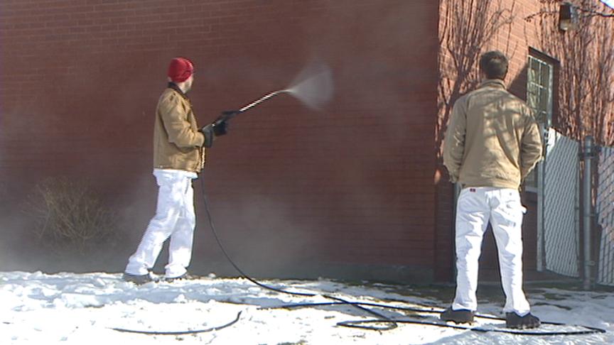 Seminary building covered with hateful messages