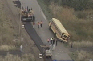 Bus Full of Kids Goes Off the Road