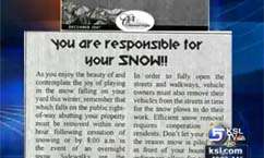 Cottonwood Heights may re-think snow removal law