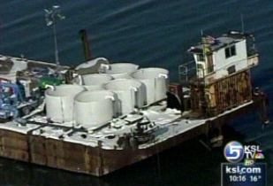 Man hopes to strike gold with barge on Great Salt Lake