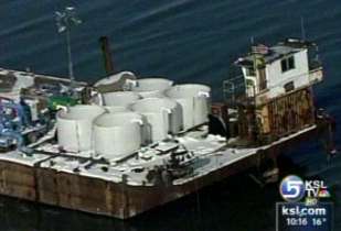 Man hopes to strike gold with barge on Great Salt Lake
