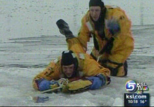 Firefighters get chilly rescue training