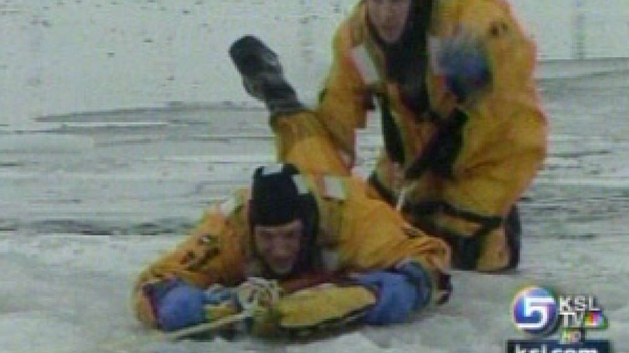 Firefighters get chilly rescue training