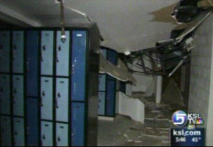 Middle school roof collapses under snow weight