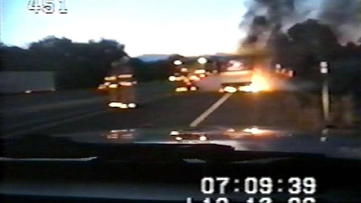 Mail Truck Burns on I-15