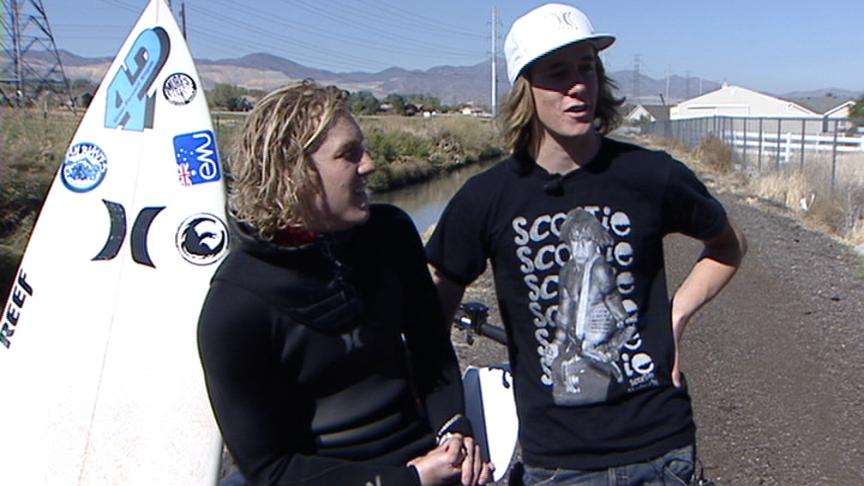 Australian Surfers Ride the Waves in Bluffdale Canal