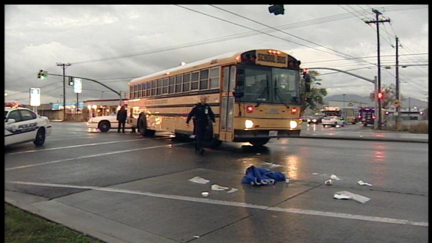 School Bus Hits Pedestrian