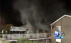 Fire Damages House in Sandy