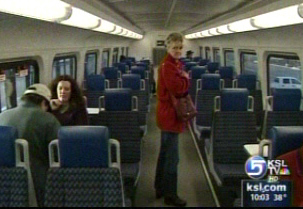 FrontRunner train on display in Ogden