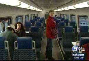 FrontRunner train on display in Ogden