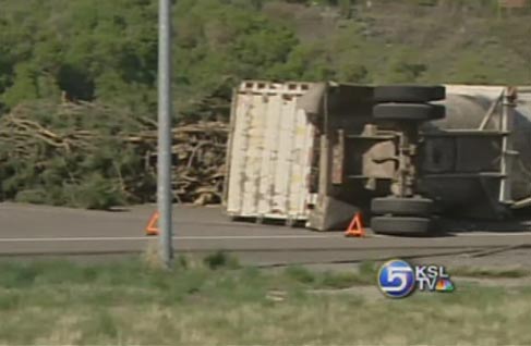 Overturned Semi Closes Portion of I-80