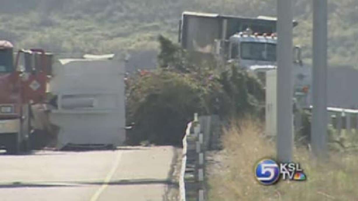 Overturned Semi Closes Portion of I-80