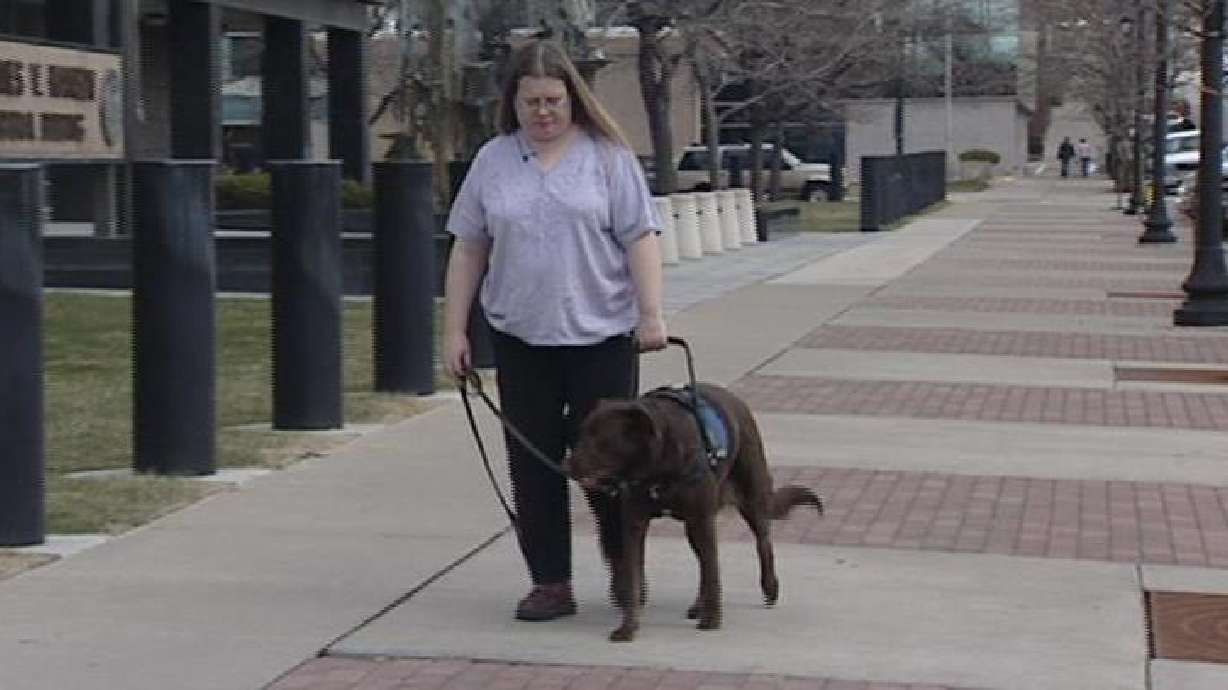 Woman says security guards gave her trouble because of service dog