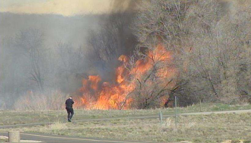 Wildfire burns along Jordan River Parkway