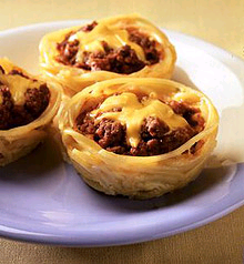 Sloppy Joe Spaghetti Cups