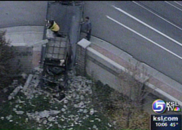 Teen Drives Through Block Fence