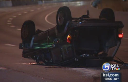 Car Racing on I-15 Causes Accident