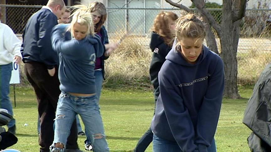 High schools girls tee off