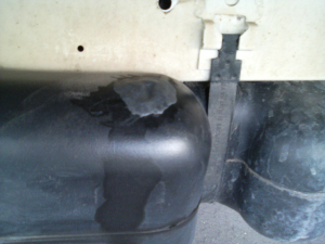 Patched gas tank