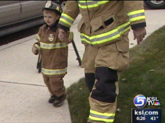 3-Year Old Gets Wish to be Firefighter Granted