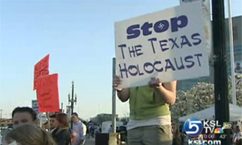 Dozens protest FLDS issue at Jazz game 