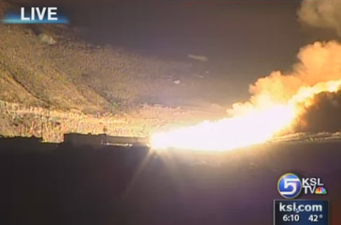 ATK Performs Rare Night Test of Shuttle Booster