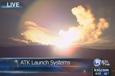 ATK Performs Rare Night Test of Shuttle Booster