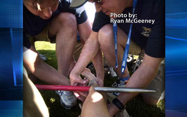 Photographer talks about getting hit by javelin