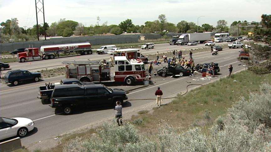 Drowsy Driver Causes Accident Shutting Down I-15