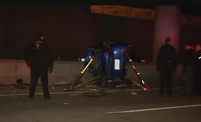 Car Plunges Off Overpass onto Bangerter Highway