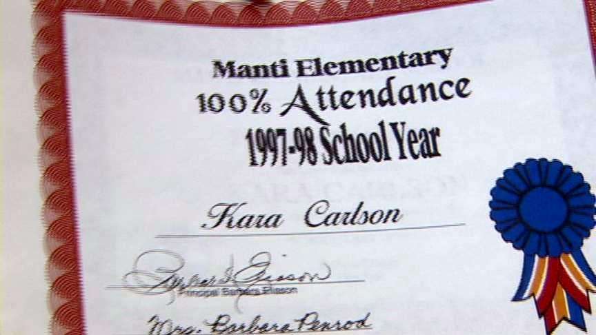 High school senior graduating with perfect attendance record
