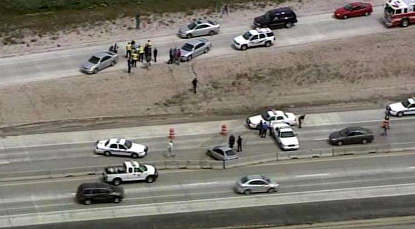 Part of I-215 closed this afternoon due to police chase
