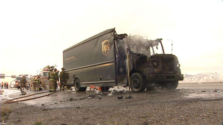 UPS Truck Catches on Fire