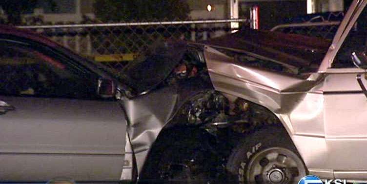 Driver dies when car crashes into SUV, utility pole