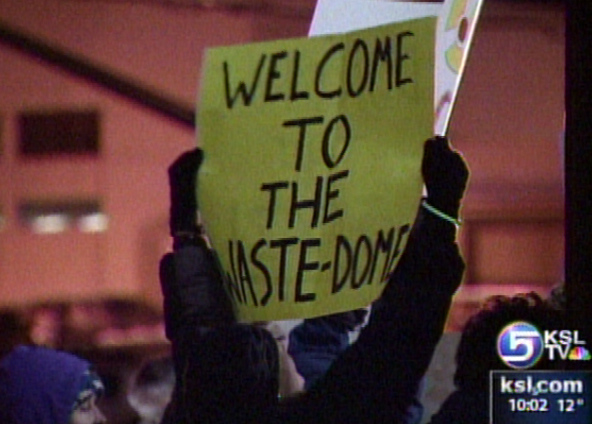 Group Protests Energy Solutions Arena